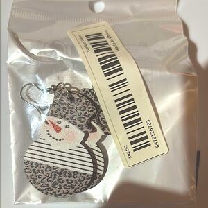 Leopard Print Snowman Earrings